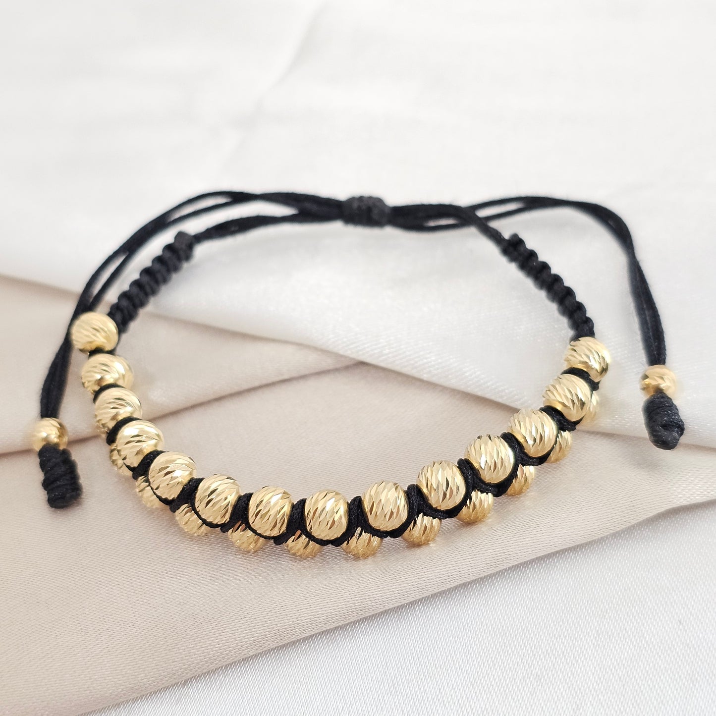 PULSERA GOLD DOBLE CARRIL ITALY IT #5 - 4 NEGRA