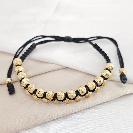 PULSERA GOLD DOBLE CARRIL ITALY IT #5 - 4 NEGRA