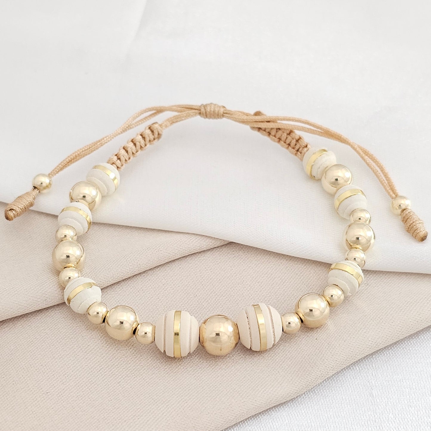 PULSERA GOLD #7-6-4 BEIGE