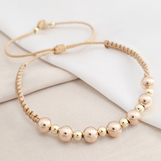 PULSERA GOLD BALIN ROSADO #6 - 4 - 3 BEIGE
