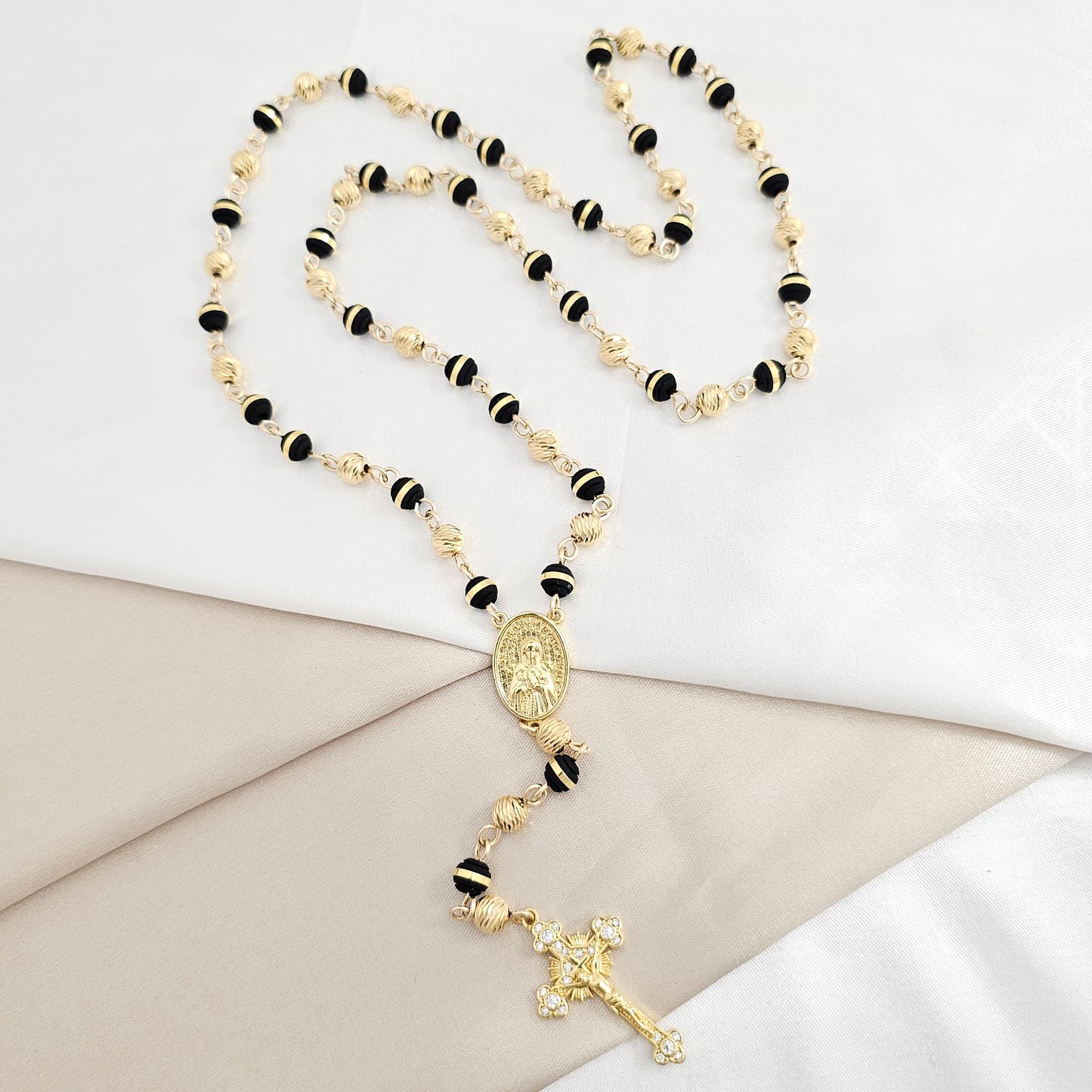 ROSARIO GOLD CRUZERO ROSA MISTICA DIJE DEL CRUCIFICADO ITALY IT # 6