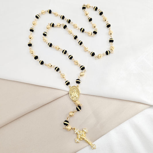 ROSARIO GOLD CRUZERO ROSA MISTICA DIJE DEL CRUCIFICADO ITALY IT # 6