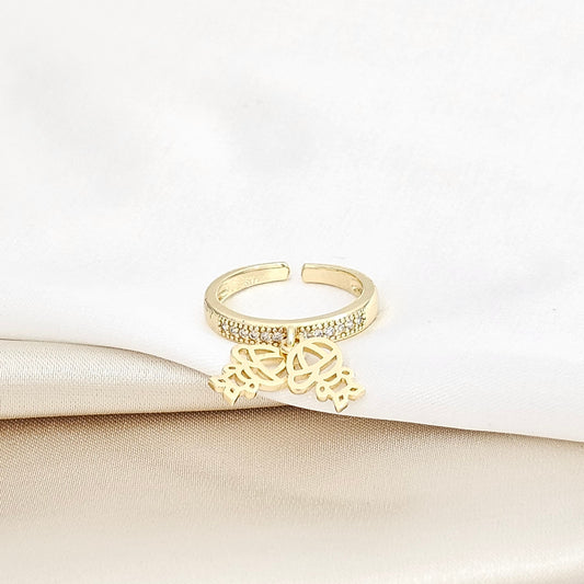 ANILLO CIRCONES CON DIJES NIÑOS DORADO RF K5762