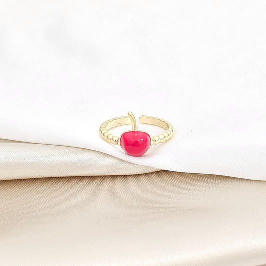 ANILLO DORADO CON MANZANA ROJA RF K5766