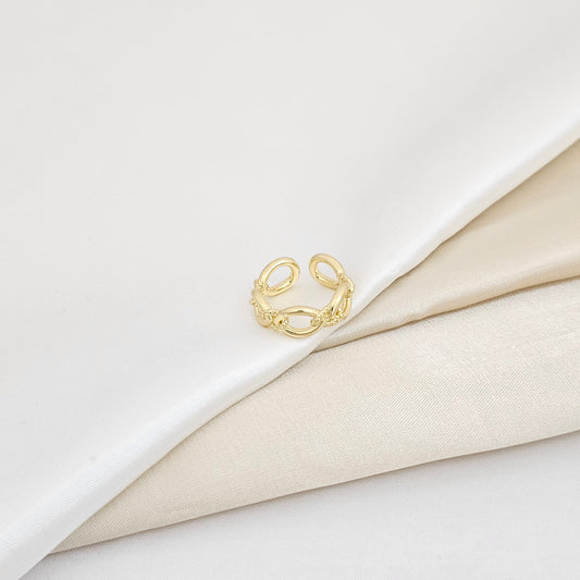 ANILLO ENTRELAZADO LISO DORADO RF K6000
