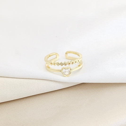 ANILLO MINI CORAZON CON CIRCON DORADO RF K7698