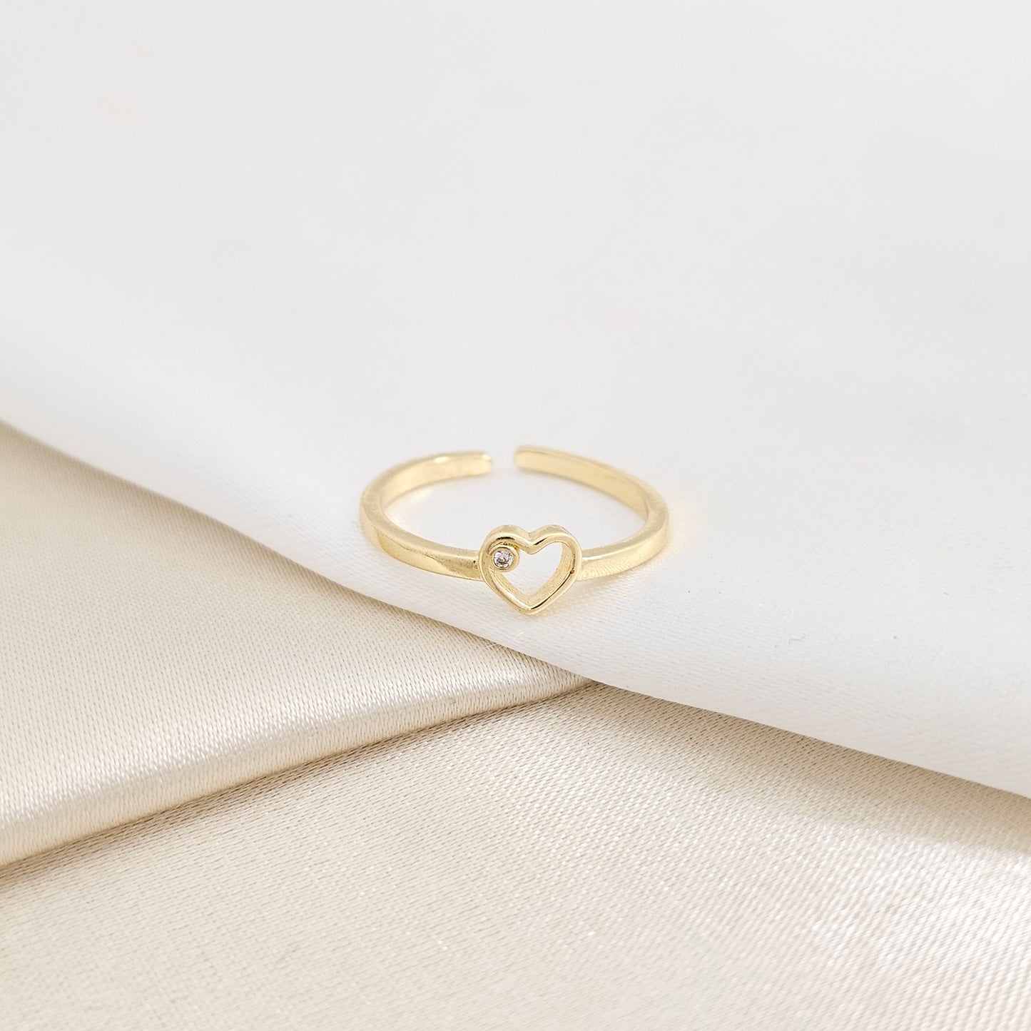 ANILLO MINI CORAZON DORADO CON CIRCON RF K7747