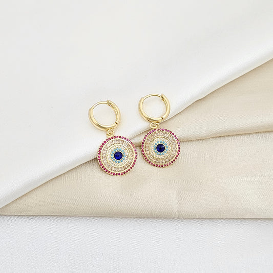 CANDONGA CON DIJE MANDALAS CON CIRCONES DORADO RF K6023