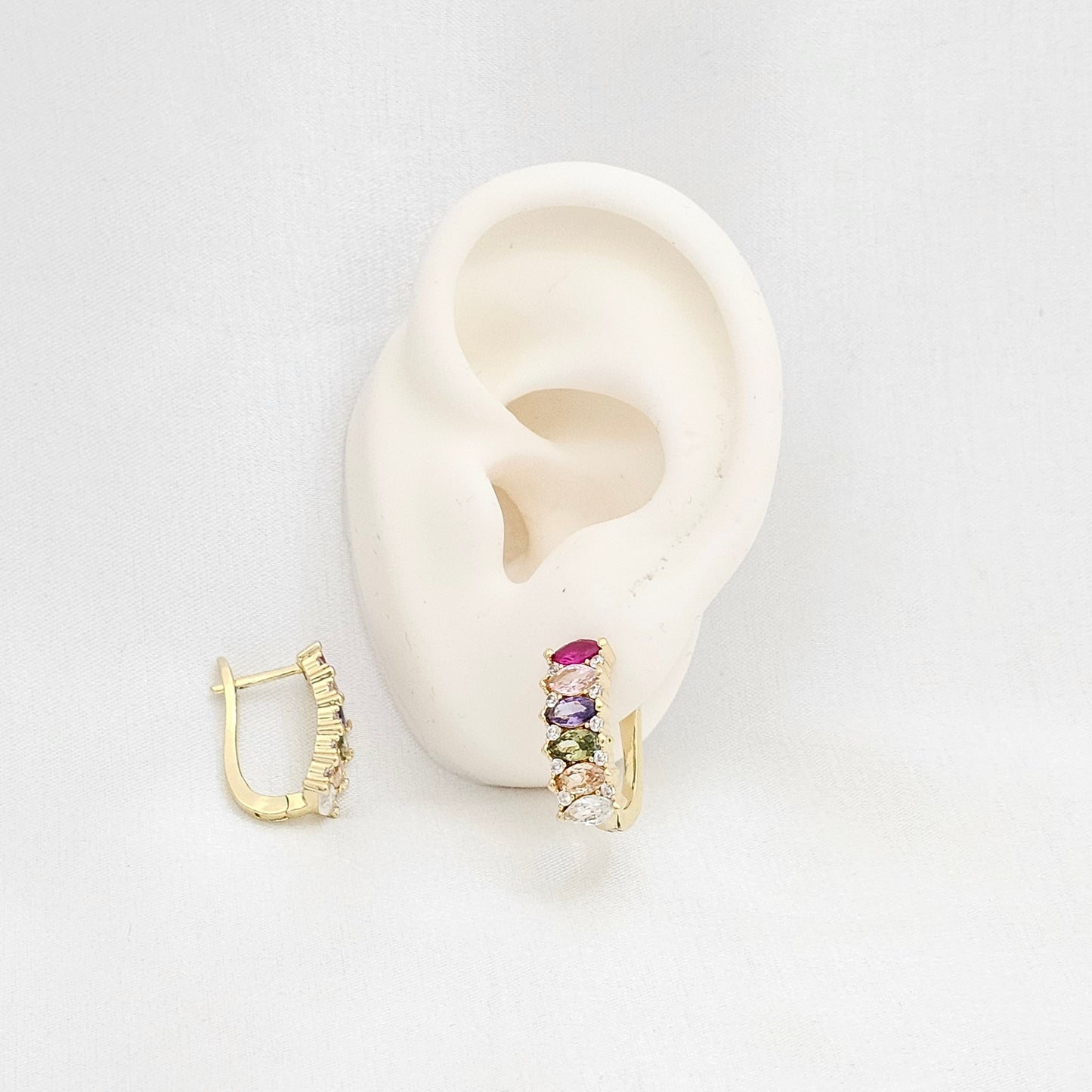 CANDONGA DORADO CIRCONES GRANDES ROSA Y LILA RF K6652