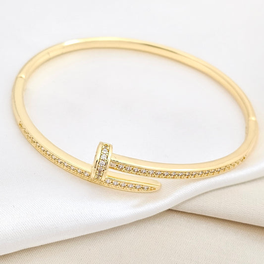 BRAZALETE CLAVO CON CIRCONES DORADO RF K6348
