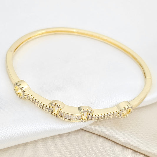 BRAZALETE AROS DORADO CON CIRCONES CRISTAL RF K6594