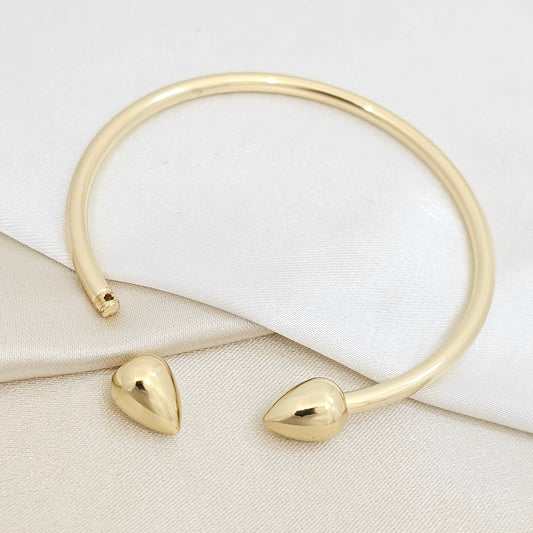 BRAZALETE LISO CON DOBLE GOTA DORADO RF K7169