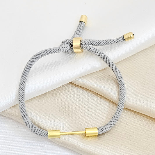 PULSERA CORDON GRIS PARA DIJE DORADO RF K5598
