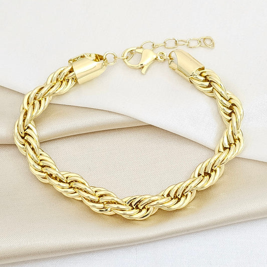 PULSERA LAZO 8MM CON EXTENSOR DORADO RF K5753
