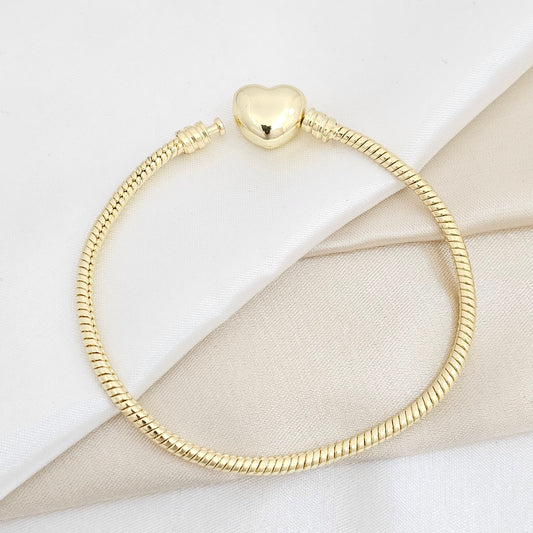 PULSERA BROCHE DE CORAZON DORADO RF K6396