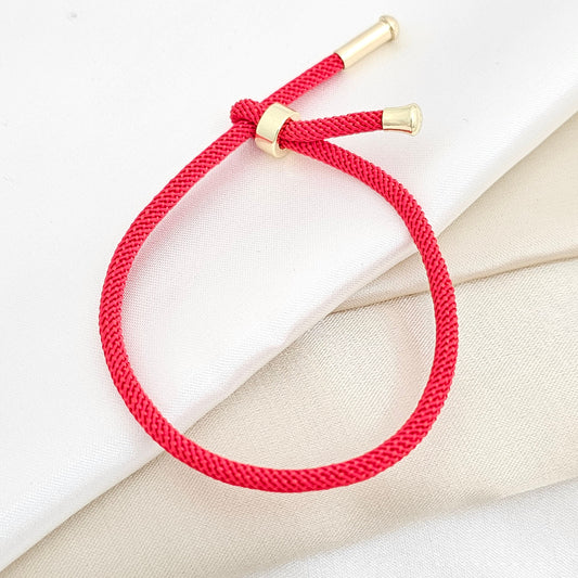 PULSERA BROCHE DORADO CORDON ROJO RF K6397