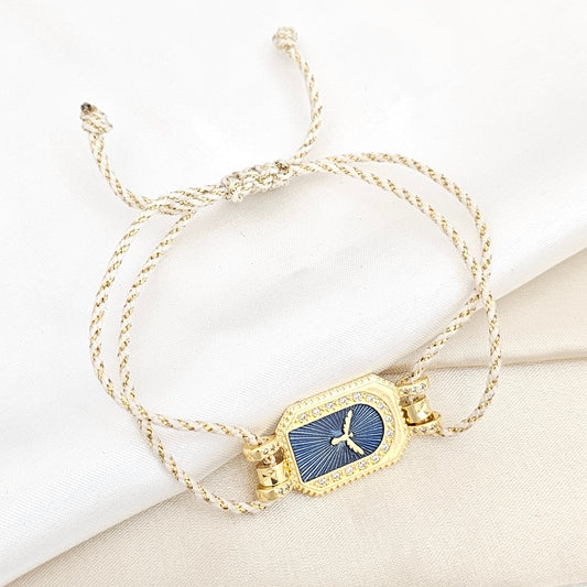 PULSERA CORDON BLANCO DIJE ESPIRITU SANTO AZUL RF K6455
