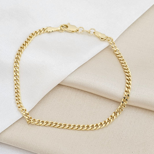 PULSERA CUBANA 3MM DORADO RF K6742