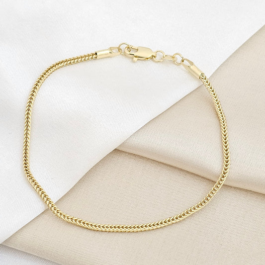 PULSERA ENLAZADA CUADRADA DORADO RF K6743