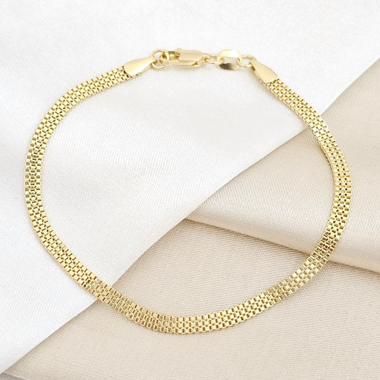 PULSERA VENECIANA GRUESA DORADO RF K6745