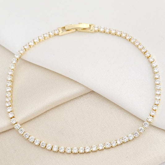 PULSERA CIRCONES PEQUEÑOS CRISTAL CON BROCHE DORADO RF K7762
