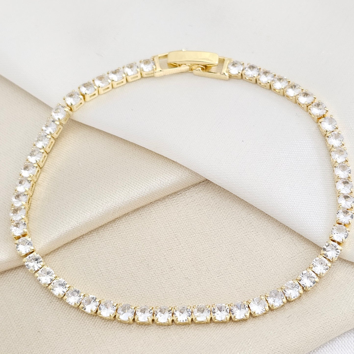 PULSERA CIRCONES CRISTAL CON BROCHE DORADO RF K7764