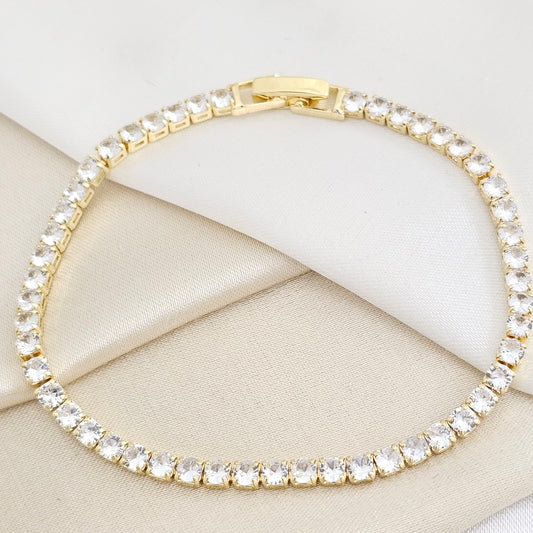 PULSERA CIRCONES CRISTAL CON BROCHE DORADO RF K7764
