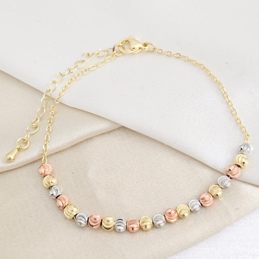 PULSERA BALINES ITALIANO N4 TRES TONOS CON EXTENSOR RF K7845
