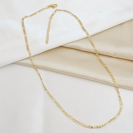 CADENA CUBANA 3X1 47CM CON EXTENSOR DORADO RF K5470