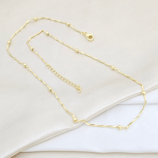 CADENA ELEGANTE CON BALINES EXTENSOR DORADO RF K5808