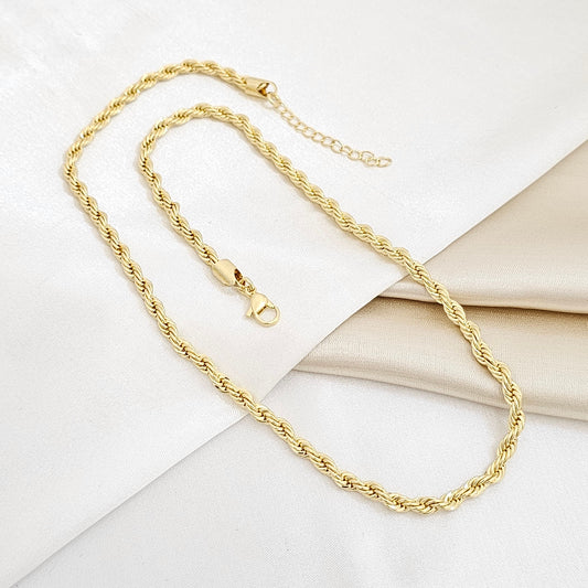 CADENA LAZO 4MM CON EXTENSOR DORADO RF K5863