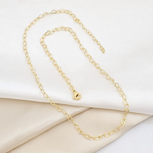CADENA CORAZONES DELGADA CON EXTENSOR DORADA RF K6132