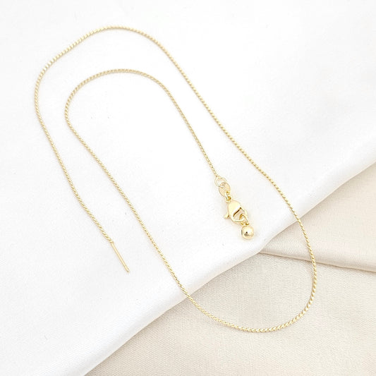 CADENA TRENZADA 1MM DELGADA DORADO RF K6545