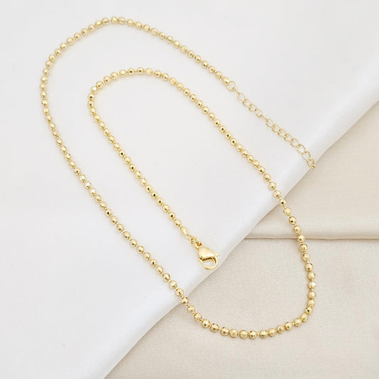 CADENA ESFERAS 3MM CON EXTENSOR DORADO RF K6551