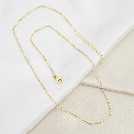 CADENA MINI AROS CON DESTELLOS EXTENSOR DORADO RF K6661