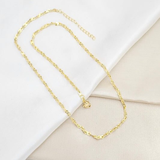CADENA DESTELLOS PEQUEÑOS CON EXTENSOR DORADO RF K6662