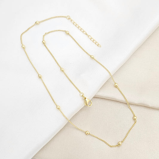 CADENA CUBANA CON BALINES N3 Y EXTENSOR DORADO RF K6666