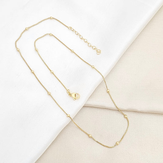 CADENA VENECIANA CON BALINES N2 Y EXTENSOR DORADO RF K6667