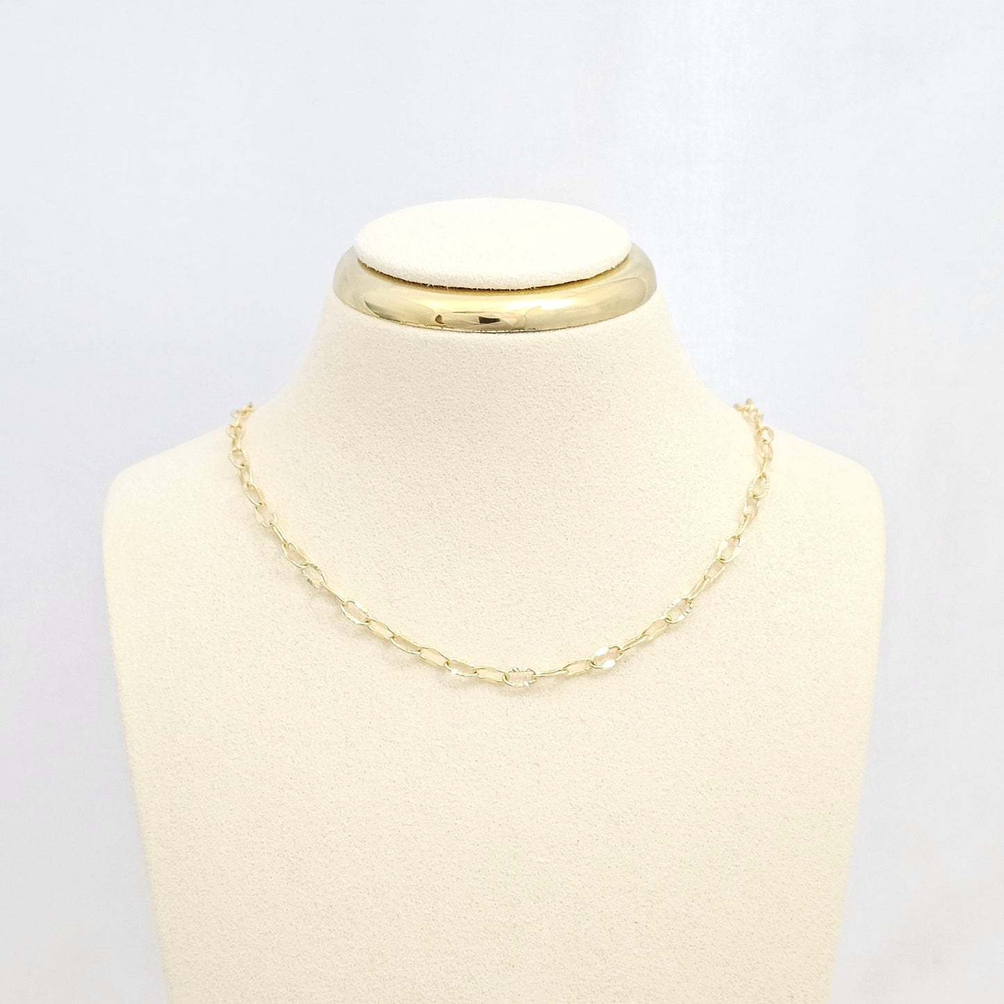 CADENA AROS ONDULADOS CON EXTENSOR DORADO RF K6668