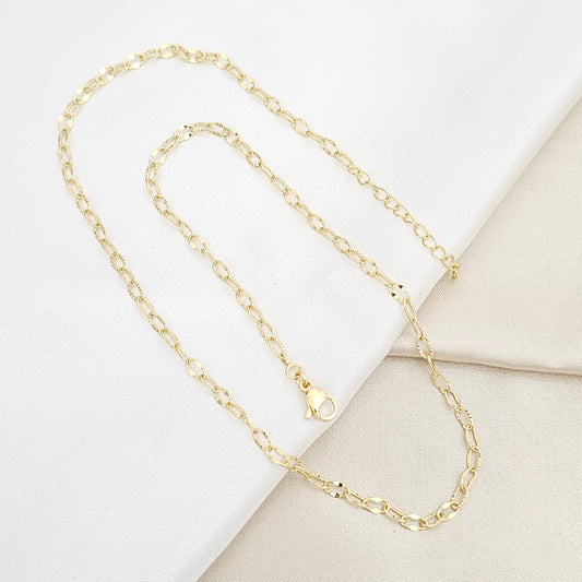 CADENA AROS ONDULADOS CON EXTENSOR DORADO RF K6668