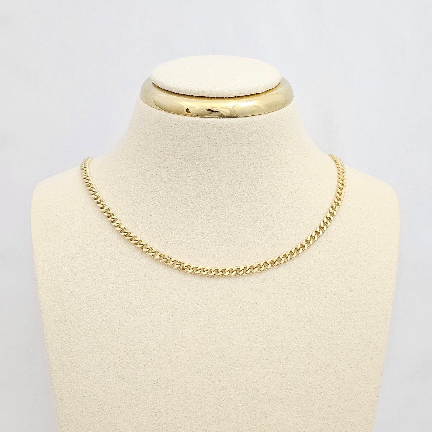 CADENA CUBANA 3MM CON EXTENSOR DORADO RF K6747