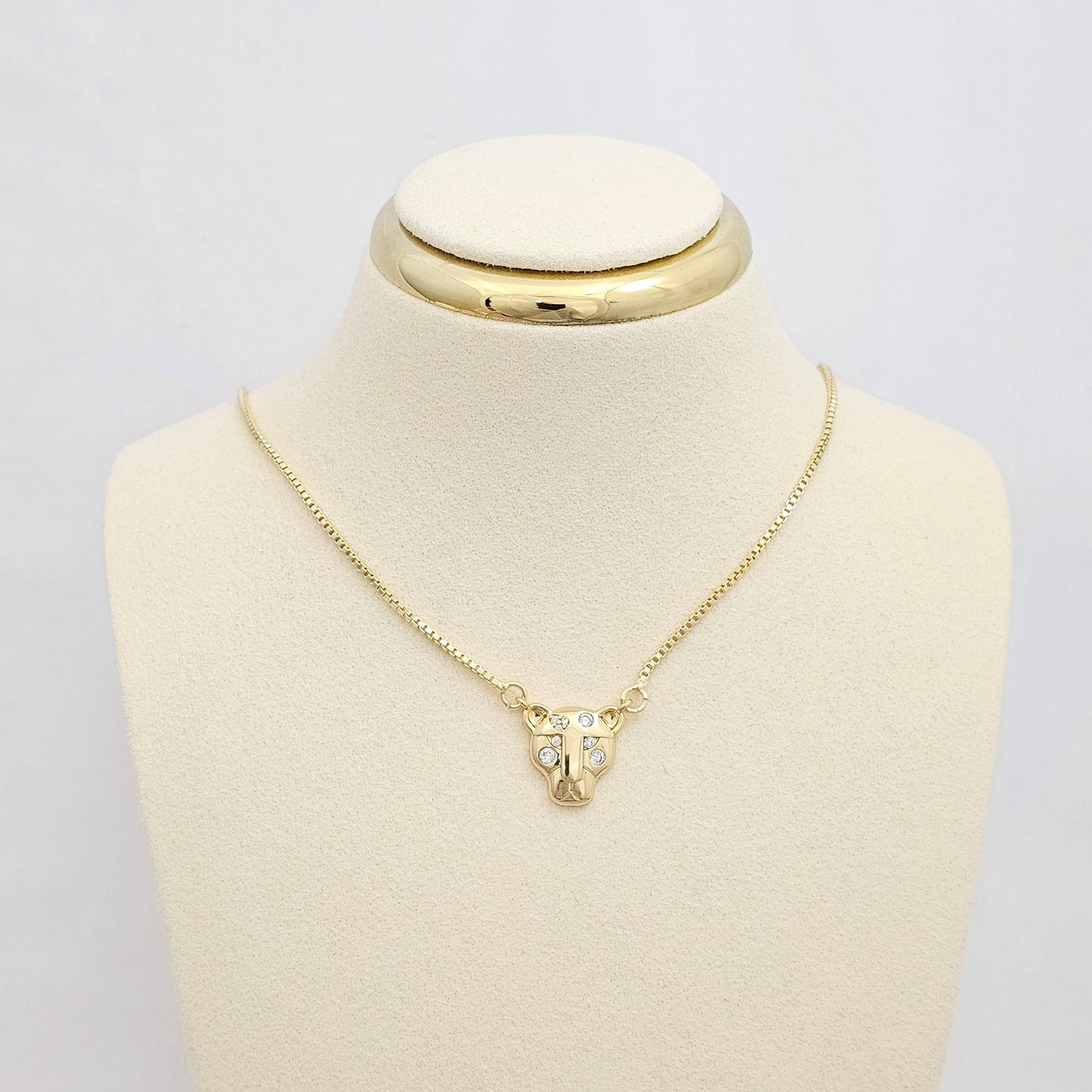 CADENA VENECIANA CON EXTENSOR DIJE PANTERA CIRCONES RF K6785