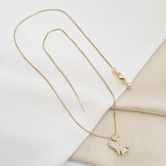 CADENA VENECIANA PUNTA AGUJA DIJE ANGEL DORADO RF K6786