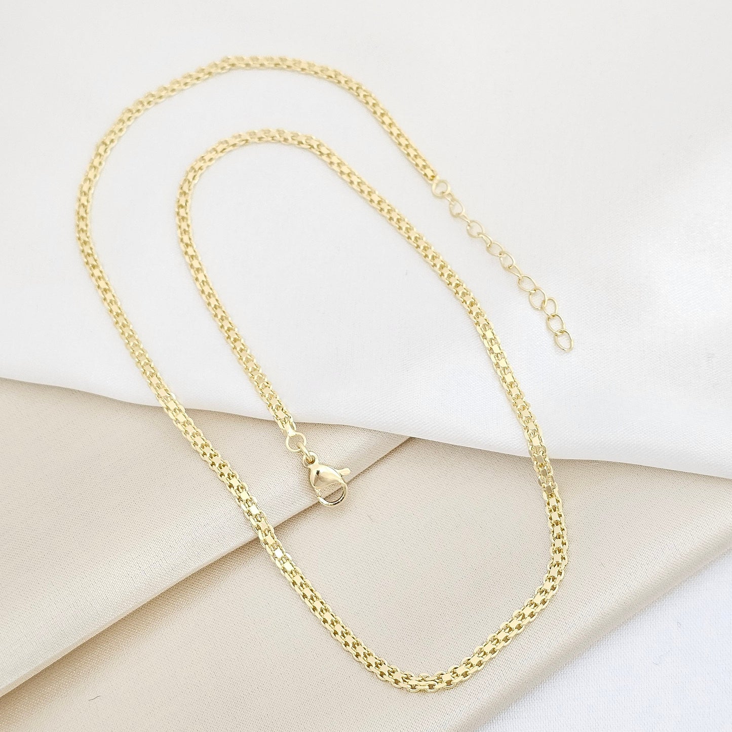 CADENA TEJIDO CHINO CON EXTENSOR DORADO RF K7458