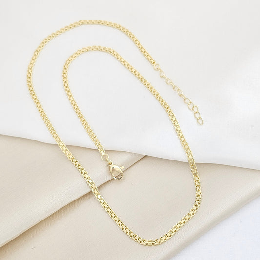 CADENA TEJIDO CHINO CON EXTENSOR DORADO RF K7458