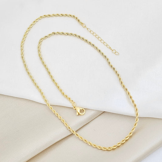 CADENA LAZO 3MM X 49CM CON EXTENSOR DORADO RF K7461