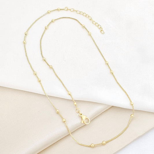 CADENA VENECIANA DOBLE BALIN N3 CON EXTENSOR DORADO RF K7524