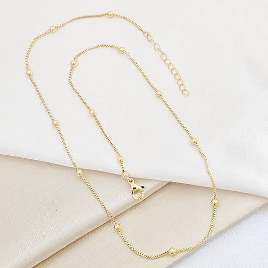 CADENA VENECIANA CON BALINES N4 EXTENSOR DORADO RF K7528