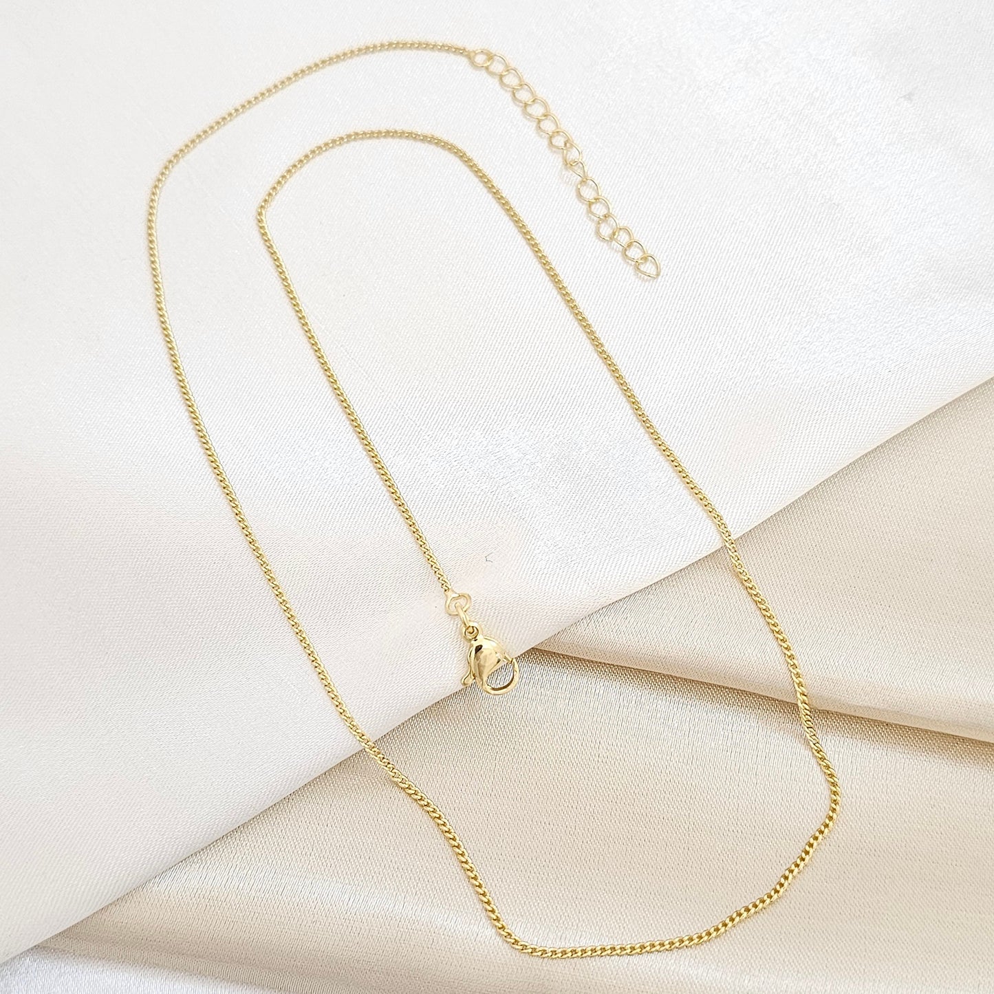 CADENA MINI CUBANA 50CM CON EXTENSOR DORADO RF K7558