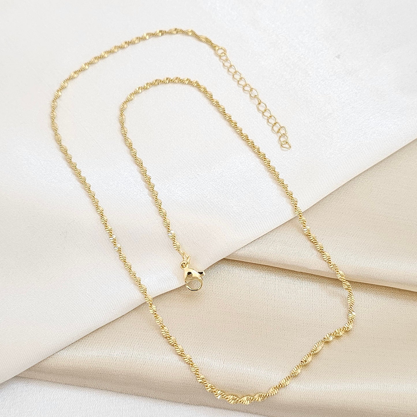CADENA ESPIRAL 50CM CON EXTENSOR DORADO RF K7562
